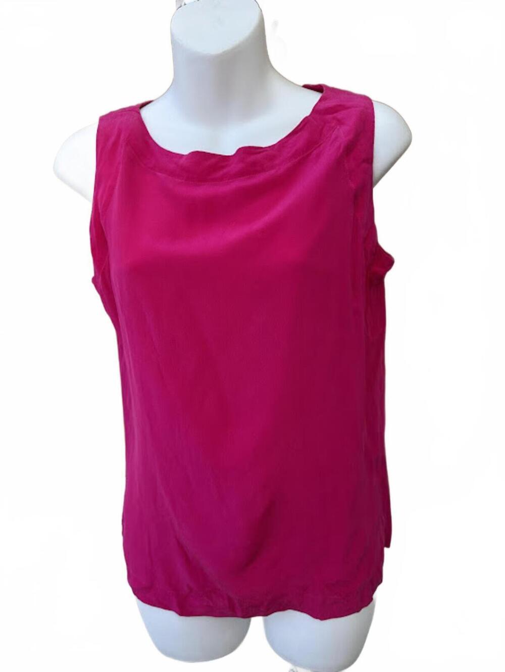 Michelle Stuart Silk Sleeveless Blouse Hot Pink M